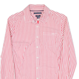 TOMMY HILFIGER Womens Shirt Pink Striped Long Sleeve XS