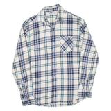 STWD Mens Flannel Shirt Blue Check Long Sleeve S