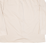 Zip Up Mens Plain Shirt Beige Long Sleeve XL
