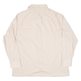 Zip Up Mens Plain Shirt Beige Long Sleeve XL