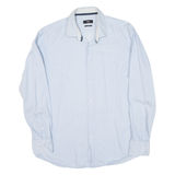 BOSS Slim Fit Mens Plain Shirt Blue Long Sleeve L