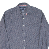 TOMMY HILFIGER Fit Mens Shirt Blue Floral Long Sleeve S
