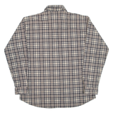 POLARLIFE Mens Flannel Shirt Beige Check Long Sleeve L