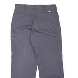 DICKIES Cargo Workwear Mens Trousers Grey Relaxed Tapered W36 L32