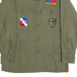 JAC VANEK Mens Plain Shirt Green Long Sleeve XS