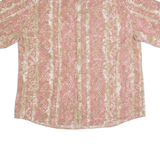 WESTEY Mens Hawaiian Shirt Pink Crazy Pattern L