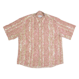 WESTEY Mens Hawaiian Shirt Pink Crazy Pattern L