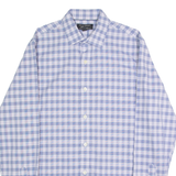 BANANA REPUBLIC Non-iron Slim Fit Mens Shirt Blue Check Long Sleeve S