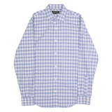 BANANA REPUBLIC Non-iron Slim Fit Mens Shirt Blue Check Long Sleeve S