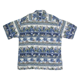 PIERRE CARDIN Mens Hawaiian Shirt Blue Floral XL
