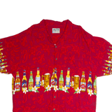 BIG DOGS Mens Shirt Red Crazy Pattern 2XL