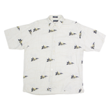 NAUTICA Mens Shirt White Crazy Pattern M