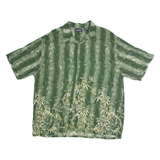 PURITAN Mens Hawaiian Shirt Green Floral XL