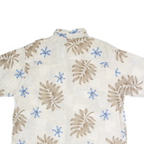PURITAN Mens Hawaiian Shirt Beige Viscose Floral XL