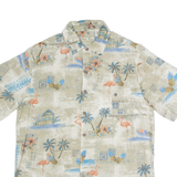 BATIK BAY Mens Hawaiian Shirt Grey Floral M