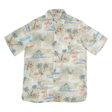 BATIK BAY Mens Hawaiian Shirt Grey Floral M