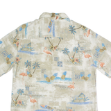 BATIK BAY Mens Hawaiian Shirt Grey Floral M