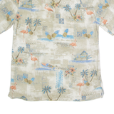 BATIK BAY Mens Hawaiian Shirt Grey Floral M