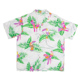 BAREFOOT IN PARADISE Mens Hawaiian Shirt White Floral L
