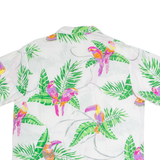 BAREFOOT IN PARADISE Mens Hawaiian Shirt White Floral L