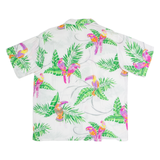 BAREFOOT IN PARADISE Mens Hawaiian Shirt White Floral L