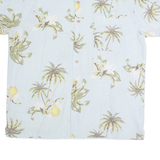 FADED GLORY Mens Hawaiian Shirt Blue Floral L