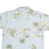 FADED GLORY Mens Hawaiian Shirt Blue Floral L