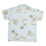 FADED GLORY Mens Hawaiian Shirt Blue Floral L