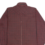 WRANGLER Mens Shirt Red 90s Check Long Sleeve S