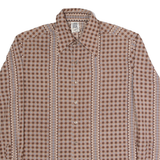 KENNINGTON Mens Shirt Brown Check Long Sleeve L