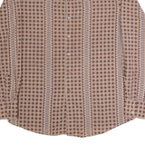 KENNINGTON Mens Shirt Brown Check Long Sleeve L