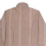 KENNINGTON Mens Shirt Brown Check Long Sleeve L