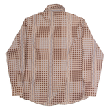 KENNINGTON Mens Shirt Brown Check Long Sleeve L