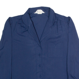 JASAHA Womens Plain Shirt Blue Long Sleeve S