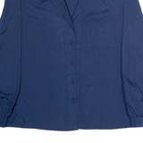 JASAHA Womens Plain Shirt Blue Long Sleeve S