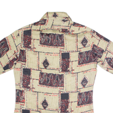 PLAYBOY Womens Shirt Brown Geometric S