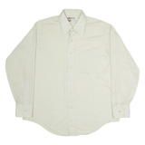 WARD Mens Plain Shirt Green Long Sleeve L