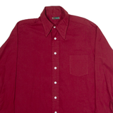MCGREGOR Mens Plain Shirt Red Long Sleeve L