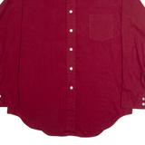 MCGREGOR Mens Plain Shirt Red Long Sleeve L