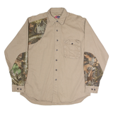 PRO GEAR Mens Plain Shirt Brown Long Sleeve L