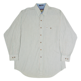 CHAPS RALPH LAUREN Mens Shirt Green Striped Long Sleeve XL