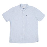 BARBOUR Mens Shirt Blue Striped M