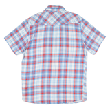 QUIKSILVER Mid Fit Mens Shirt Blue Check Long Sleeve L