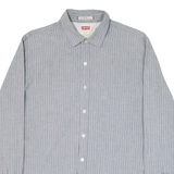 LEVI'S Slim Fit Mens Shirt Grey Striped Long Sleeve L