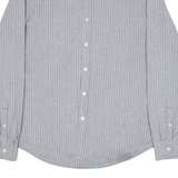 LEVI'S Slim Fit Mens Shirt Grey Striped Long Sleeve L