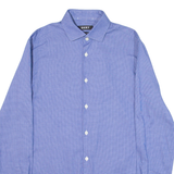 DKNY Slim Fit Mens Plain Shirt Blue Long Sleeve M