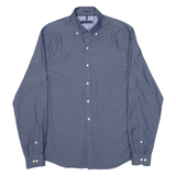 TOMMY HILFIGER Slim Fit Mens Shirt Blue Spotted Long Sleeve M