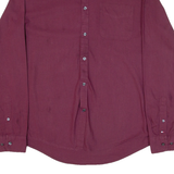 TOMMY HILFIGER New York Fit Mens Plain Shirt Red Long Sleeve L