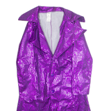 SUICICDE SQUAD Womens Trench Coat Purple Crazy Pattern M