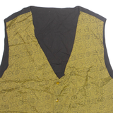 Mens Waistcoat Green Crazy Pattern XL